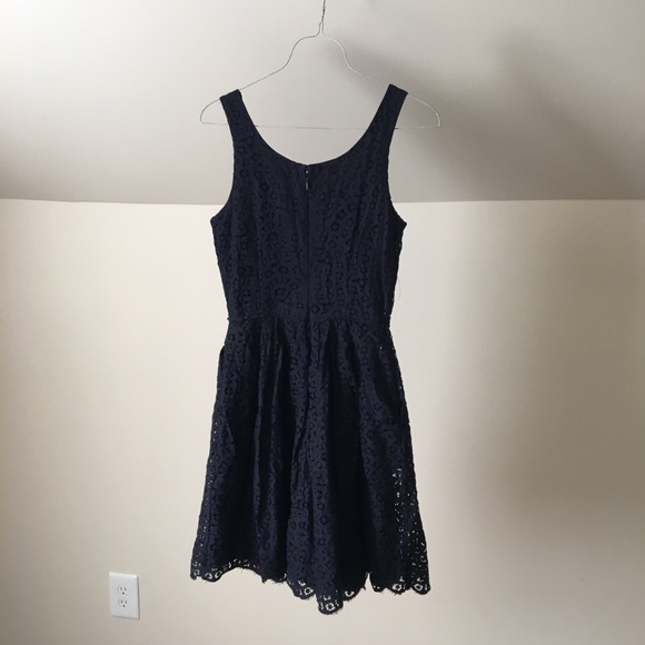 J. CREW Navy Swirling Lace Fit & Flare Mini Dress - Picture 7 of 8